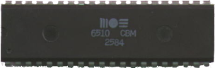 A MOS 6510 pulled from a Commodore 64